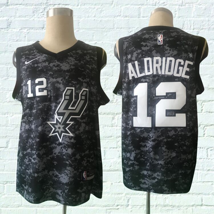 Men San Antonio Spurs #12 Aldridge Black City Edition Nike NBA Jerseys->miami heat->NBA Jersey